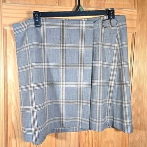 Banana Republic Womens Size 18 Wrap Mini Skirt Brown Tartan Plaid School Work